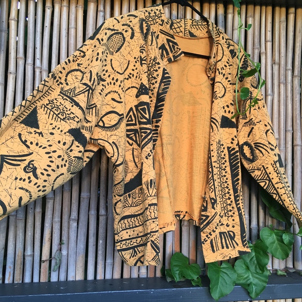 Yellow Pattern Blazer - Picture 2 of 4